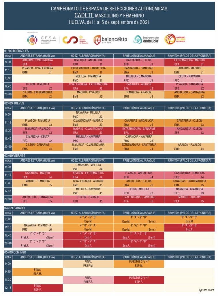 Calendario Infantil 2019 Calendario Cadete SSAA 2021